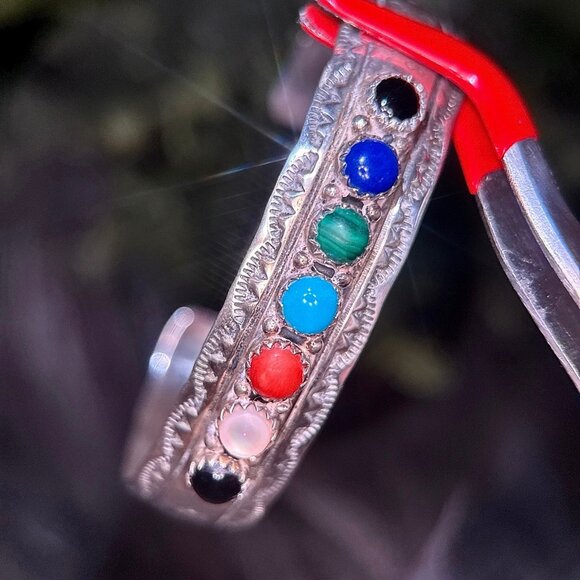 Native American Yassie Multicolor Stones Bracelet - Picture 3 of 11